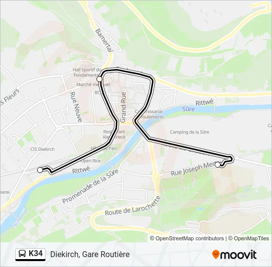 K34 Bus Line Map