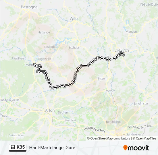 K35 Bus Line Map