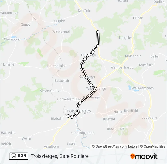 K39 Bus Line Map