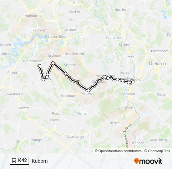 K42 Bus Line Map