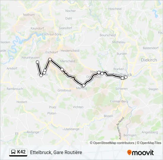 K42 Bus Line Map