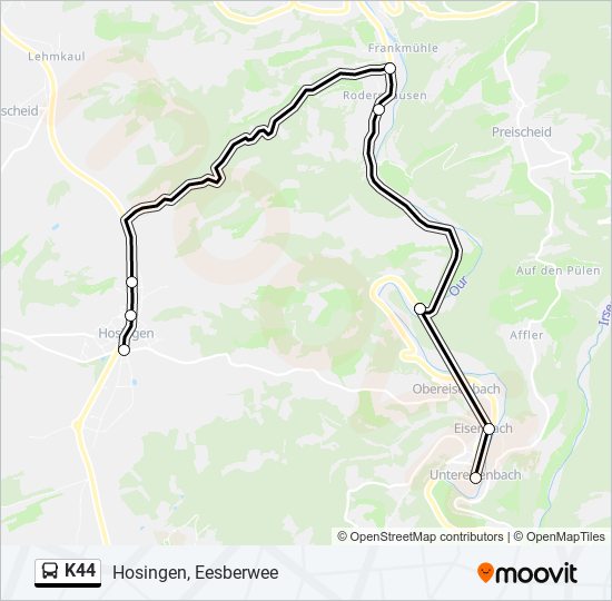 K44 bus Line Map