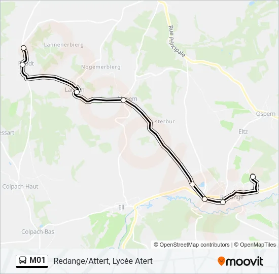 M01 Bus Line Map