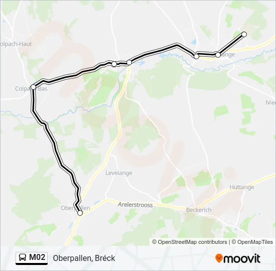 M02 Bus Line Map