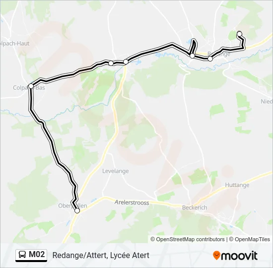 M02 Bus Line Map