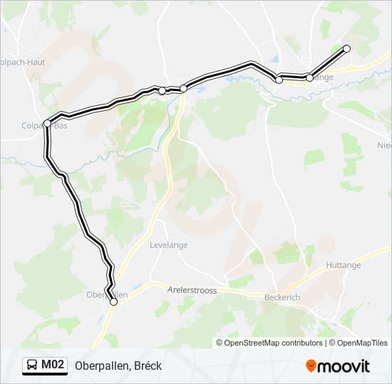 M02 bus Line Map