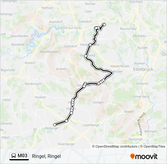 M03 Bus Line Map