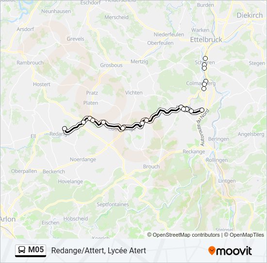 Buslinie M05 Karte