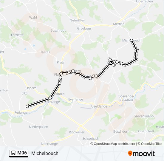 Plan de la ligne M06 de bus