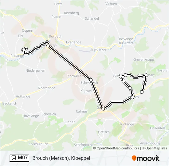 M07 Bus Line Map
