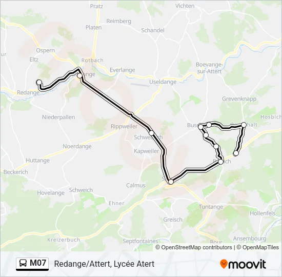 M07 Bus Line Map