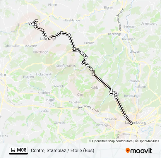 M08 Bus Line Map