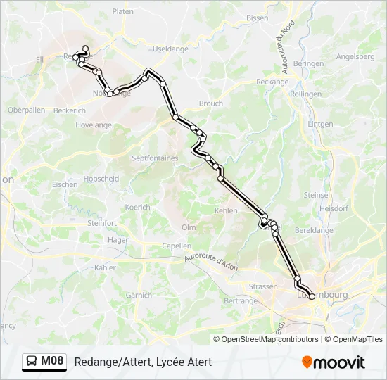 M08 Bus Line Map