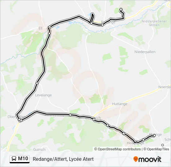 M10 Bus Line Map