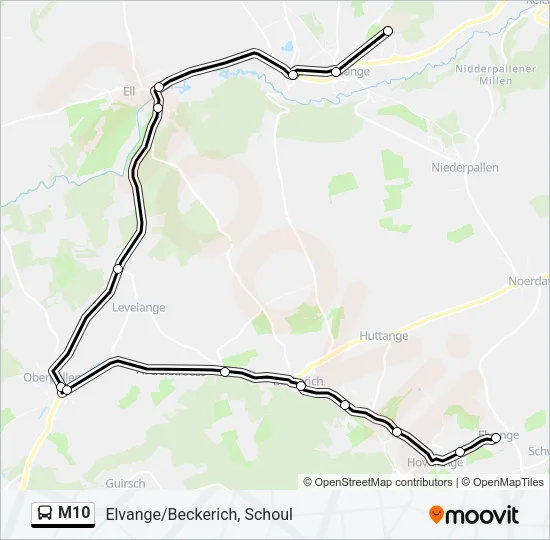 M10 Bus Line Map