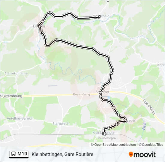 M10 Bus Line Map