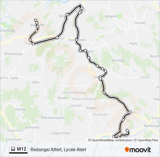 M12 bus Line Map