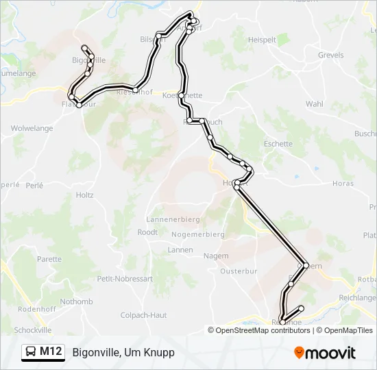 M12 Bus Line Map