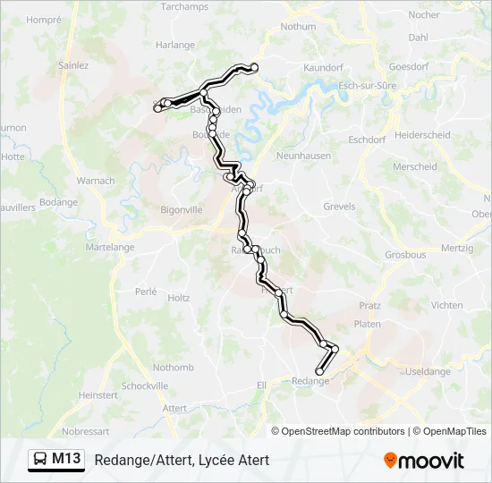 M13 Bus Line Map