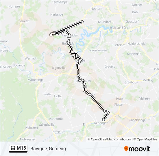 Buslinie M13 Karte