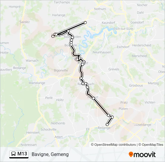 M13 Bus Line Map