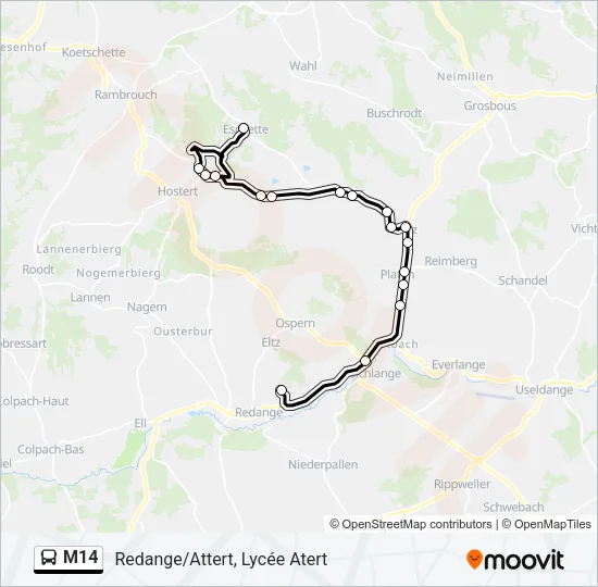 M14 Bus Line Map