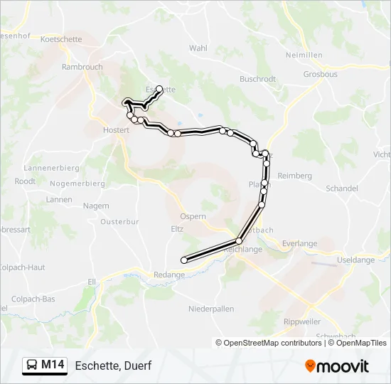 M14 Bus Line Map