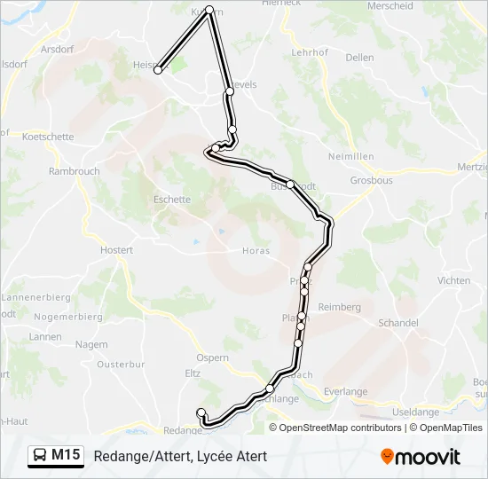 M15 Bus Line Map