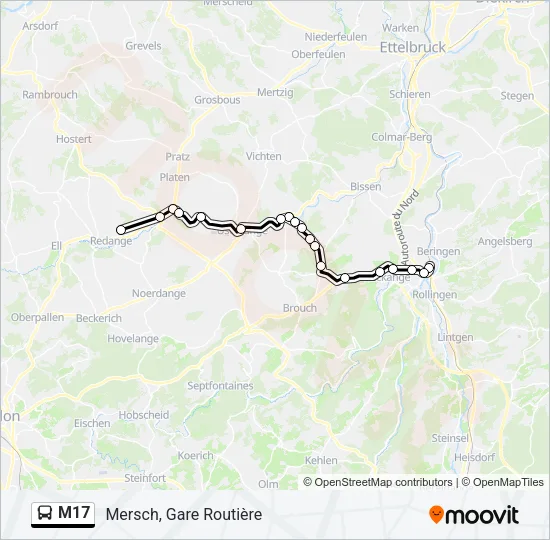 M17 Bus Line Map