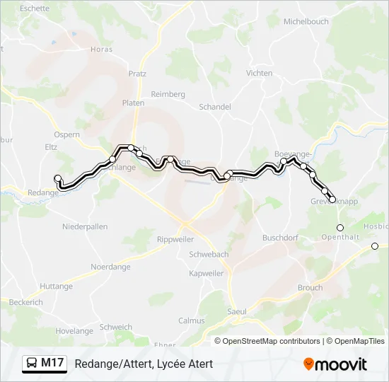 M17 Bus Line Map