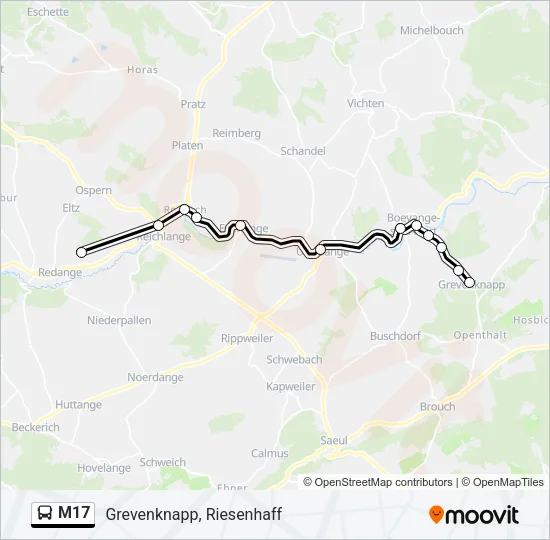 M17 Bus Line Map