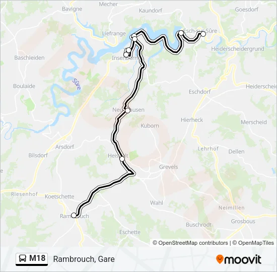 M18 Bus Line Map