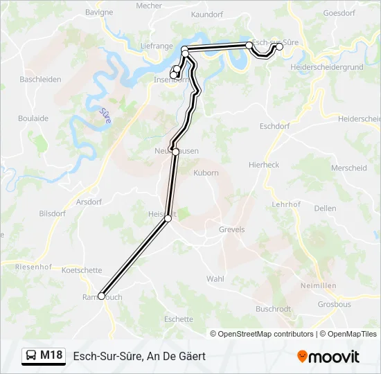 M18 Bus Line Map