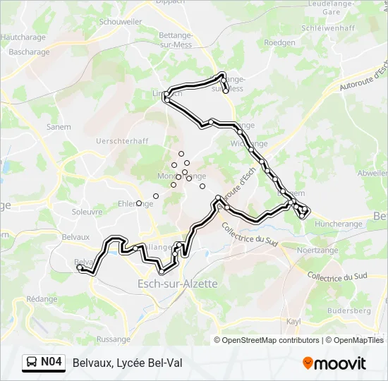 N04 Bus Line Map