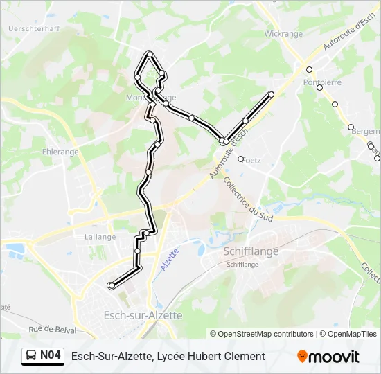 N04 Bus Line Map