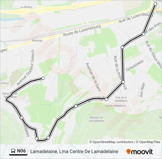 N06 Bus Line Map