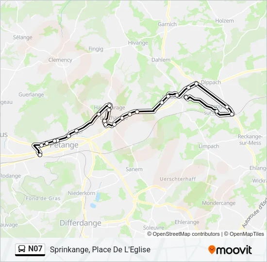 N07 Bus Line Map