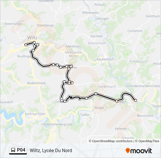 Buslinie P04 Karte