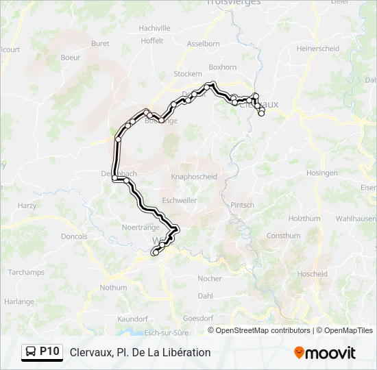 P10 Bus Line Map