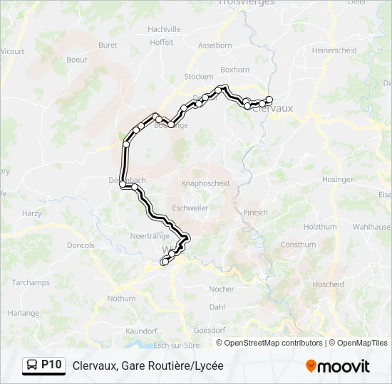 P10 Bus Line Map