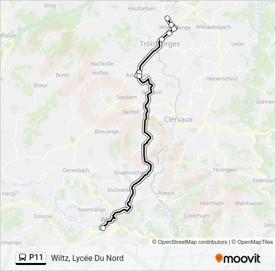 P11 Bus Line Map
