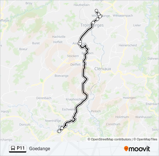 P11 bus Line Map