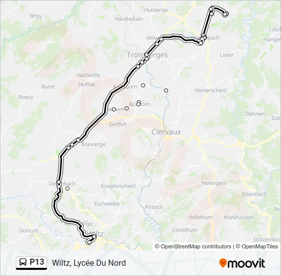 P13 Bus Line Map
