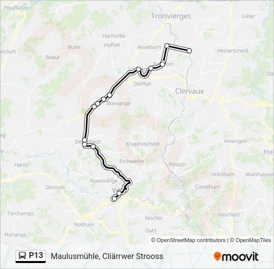 P13 Bus Line Map