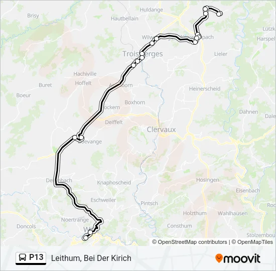 P13 Bus Line Map