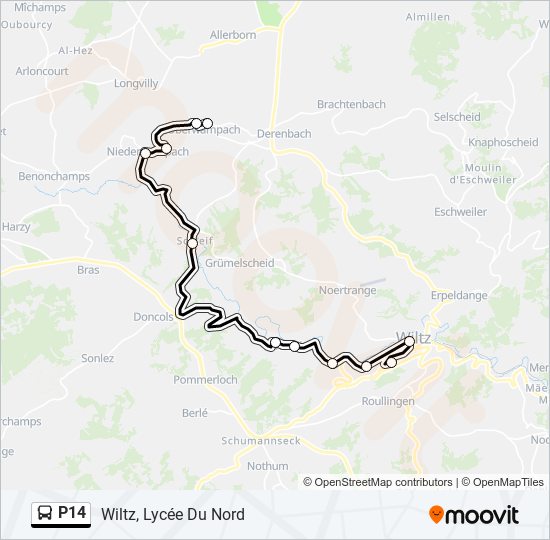 P14 bus Line Map