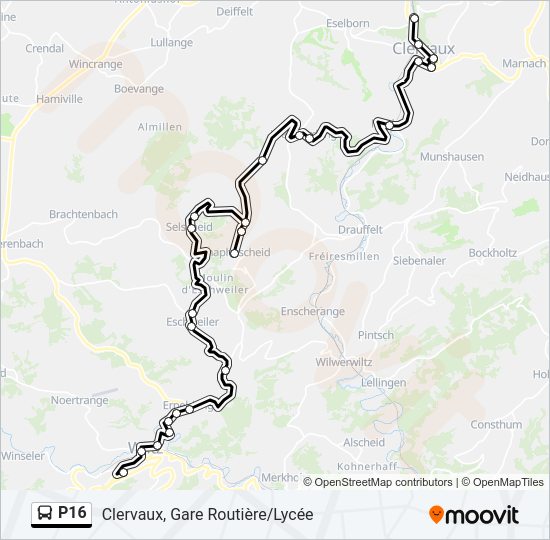 P16 bus Line Map