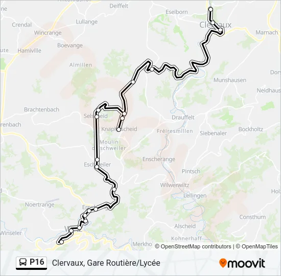 P16 Bus Line Map