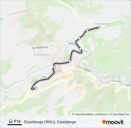 P16 Bus Line Map