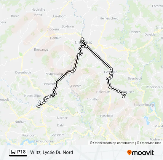 P18 Bus Line Map